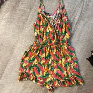 Banana print romper
